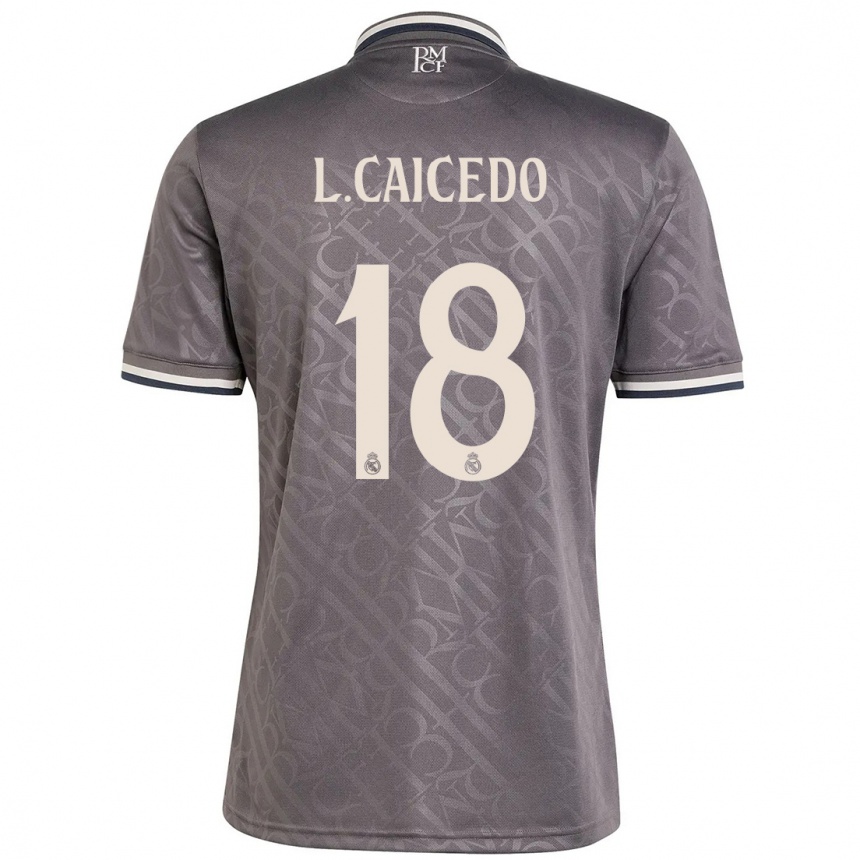 Kids Football Linda Caicedo #18 Charcoal Third Jersey 2024/25 T-Shirt