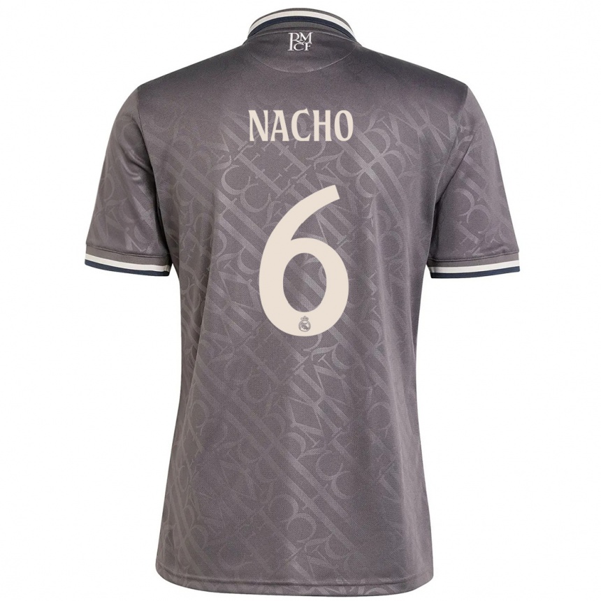 Kids Football Nacho Fernandez #6 Charcoal Third Jersey 2024/25 T-Shirt