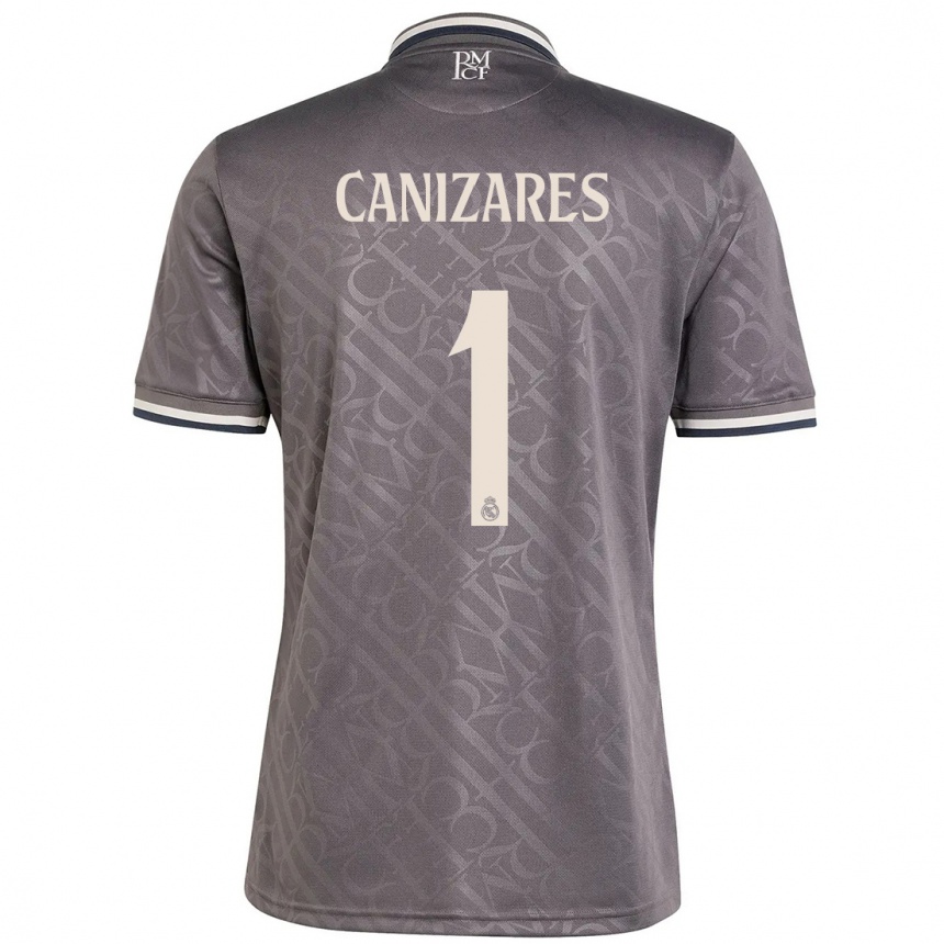 Kids Football Lucas Cañizares #1 Charcoal Third Jersey 2024/25 T-Shirt