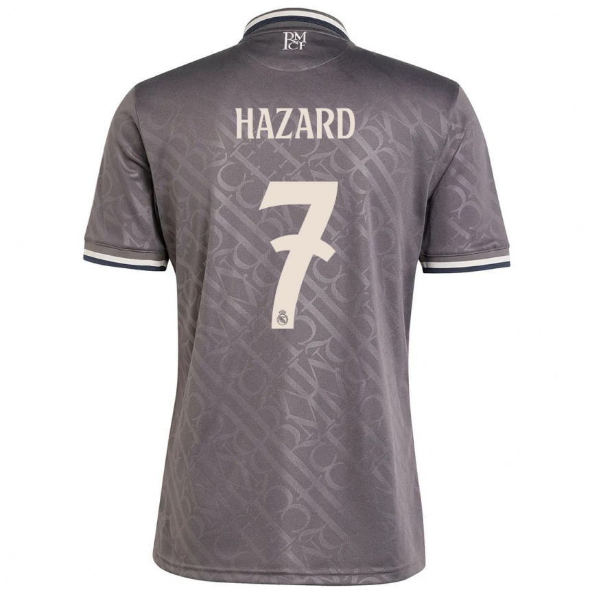 Kids Football Eden Hazard #7 Charcoal Third Jersey 2024/25 T-Shirt