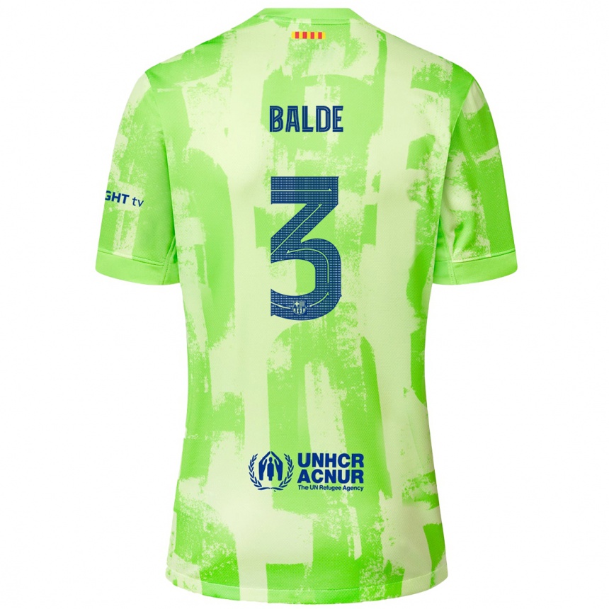 Kids Football Alejandro Balde #3 Lime Third Jersey 2024/25 T-Shirt