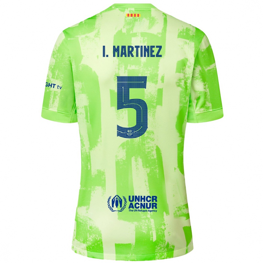 Kids Football Iñigo Martínez #5 Lime Third Jersey 2024/25 T-Shirt