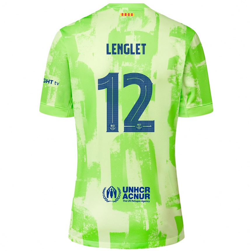 Kids Football Clément Lenglet #12 Lime Third Jersey 2024/25 T-Shirt