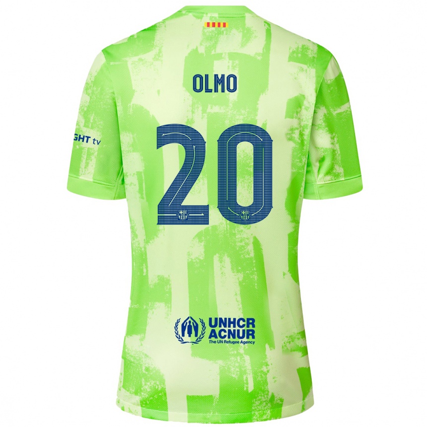 Kids Football Dani Olmo #20 Lime Third Jersey 2024/25 T-Shirt