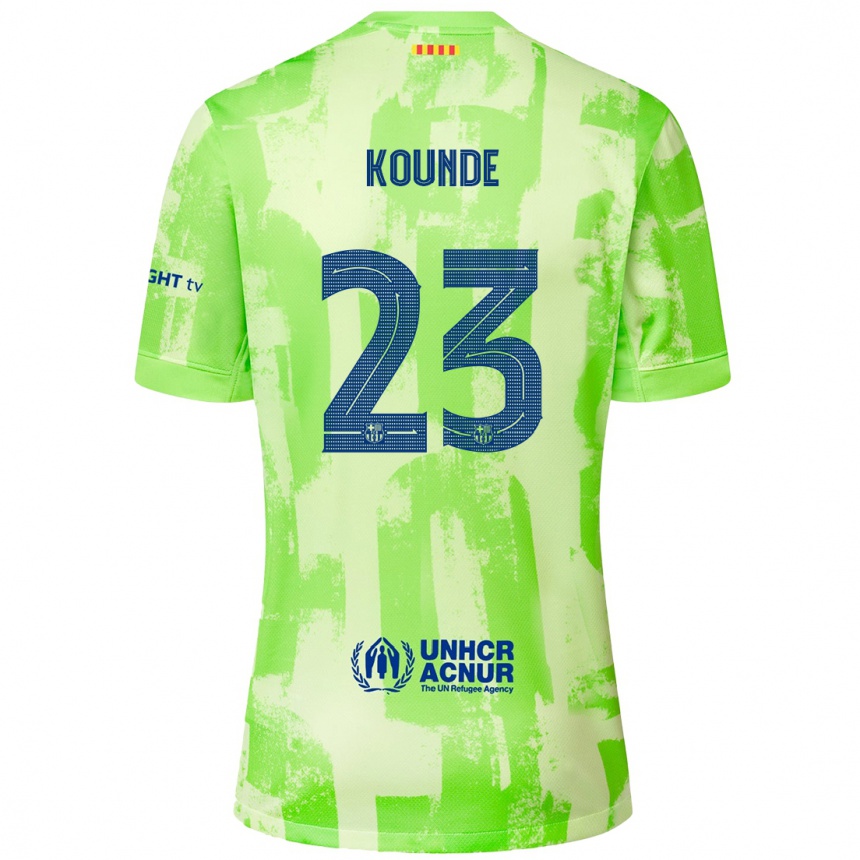 Kids Football Jules Kounde #23 Lime Third Jersey 2024/25 T-Shirt