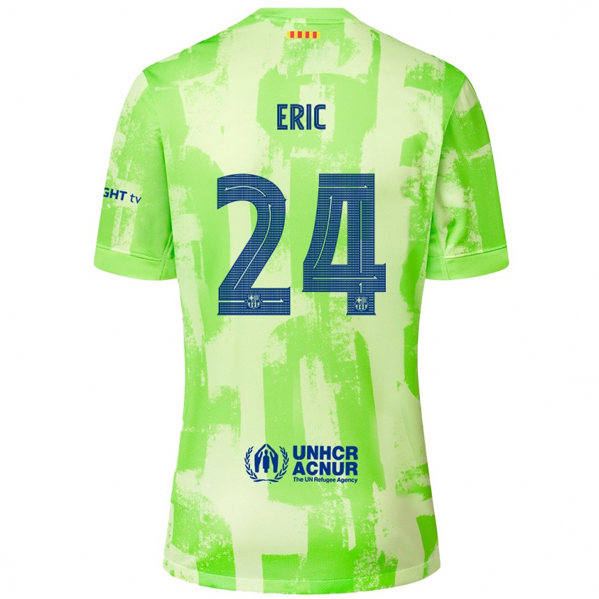 Kids Football Eric Garcia #24 Lime Third Jersey 2024/25 T-Shirt