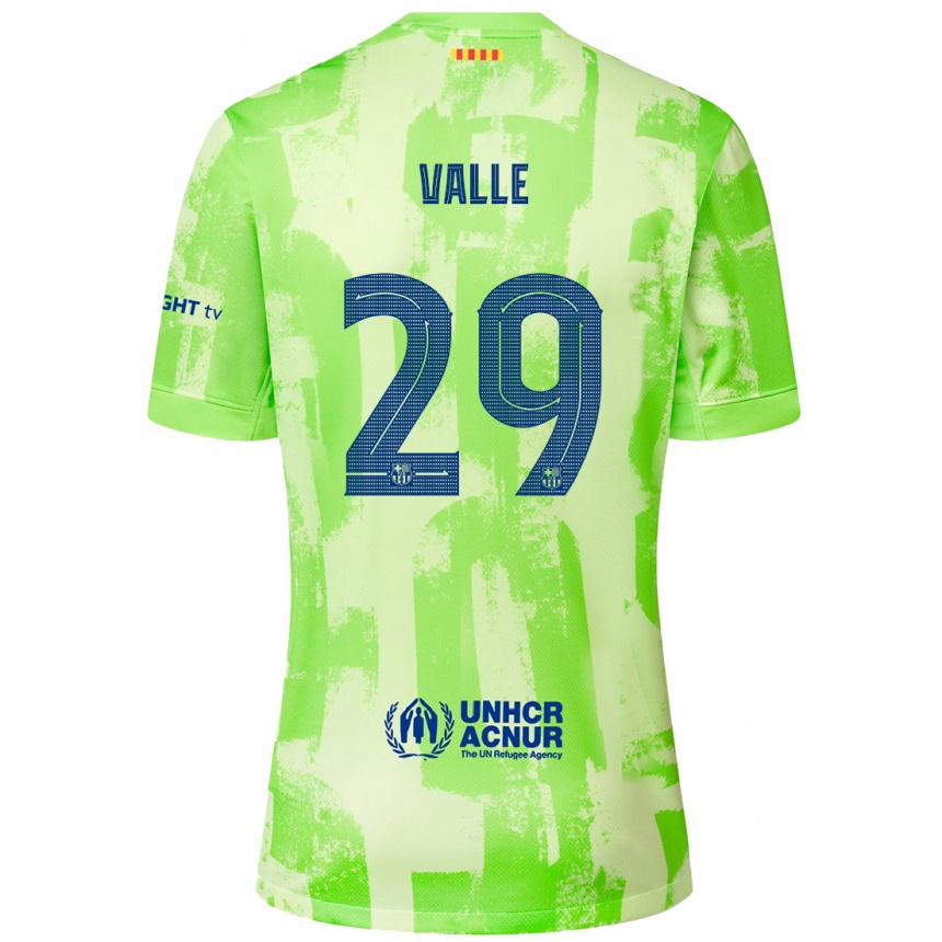 Kids Football Álex Valle #29 Lime Third Jersey 2024/25 T-Shirt