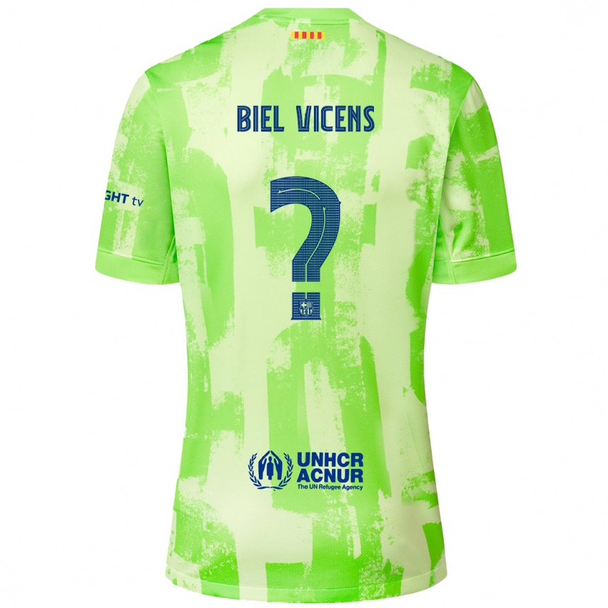 Kids Football Biel Vicens #0 Lime Third Jersey 2024/25 T-Shirt