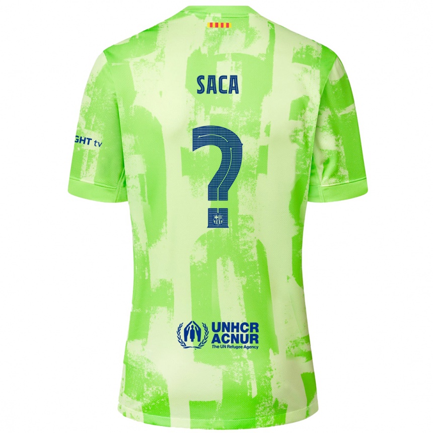 Kids Football Leo Saca #0 Lime Third Jersey 2024/25 T-Shirt