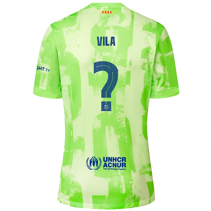 Kids Football Manu Vila #0 Lime Third Jersey 2024/25 T-Shirt