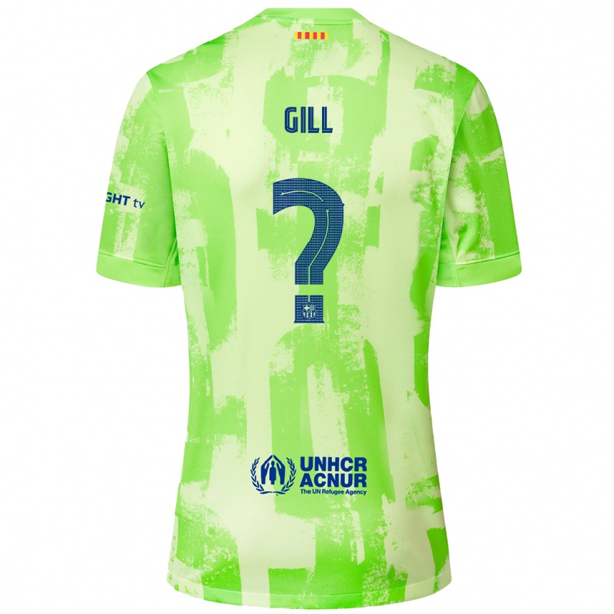 Kids Football Adrian Gill #0 Lime Third Jersey 2024/25 T-Shirt