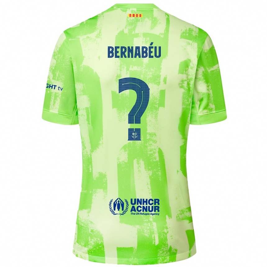 Kids Football Pol Bernabéu #0 Lime Third Jersey 2024/25 T-Shirt