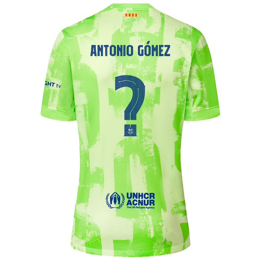 Kids Football Antonio Gómez #0 Lime Third Jersey 2024/25 T-Shirt