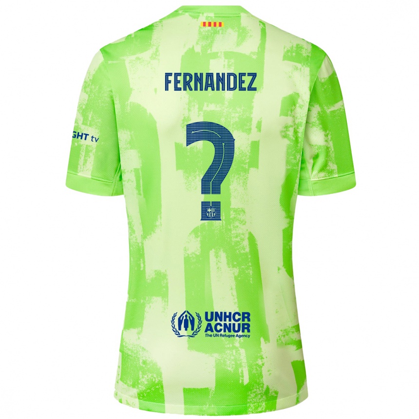 Kids Football Pedro Fernández #0 Lime Third Jersey 2024/25 T-Shirt