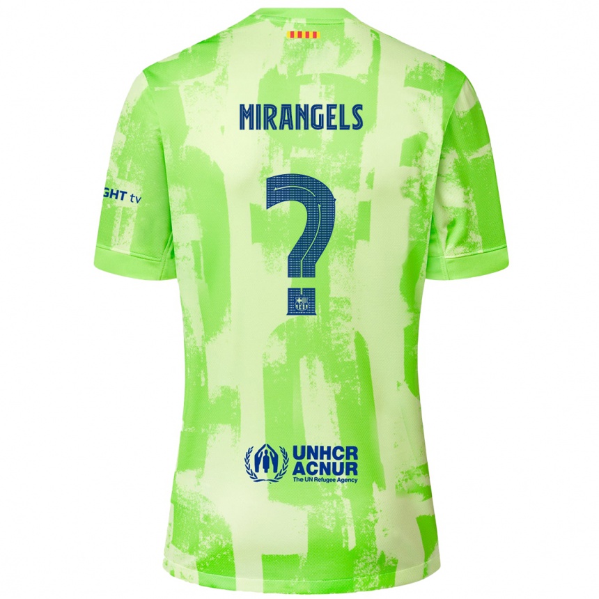 Kids Football Xavi Miràngels #0 Lime Third Jersey 2024/25 T-Shirt