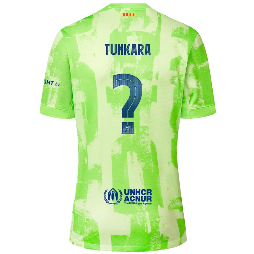 Kids Football Ebrima Tunkara #0 Lime Third Jersey 2024/25 T-Shirt