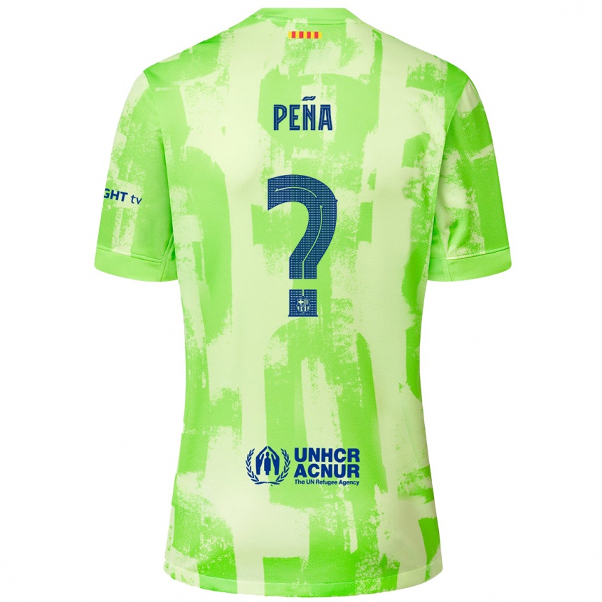 Kids Football Pablo Peña #0 Lime Third Jersey 2024/25 T-Shirt