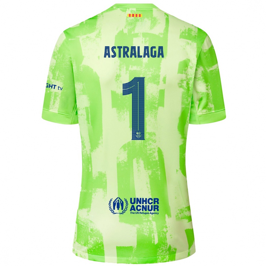 Kids Football Ander Astralaga #1 Lime Third Jersey 2024/25 T-Shirt