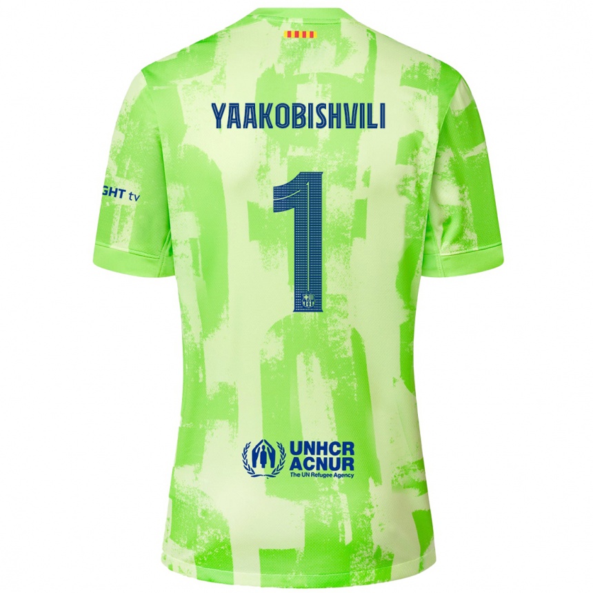 Kids Football Áron Yaakobishvili #1 Lime Third Jersey 2024/25 T-Shirt