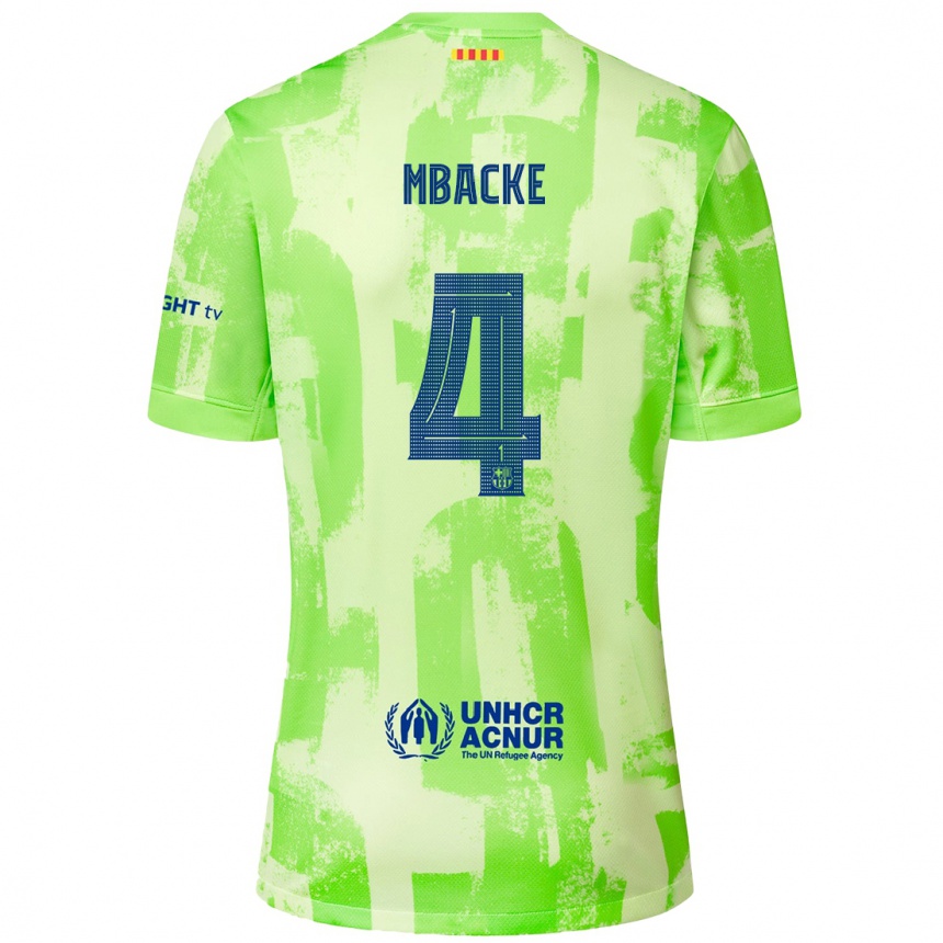 Kids Football Mamadou Mbacke #4 Lime Third Jersey 2024/25 T-Shirt