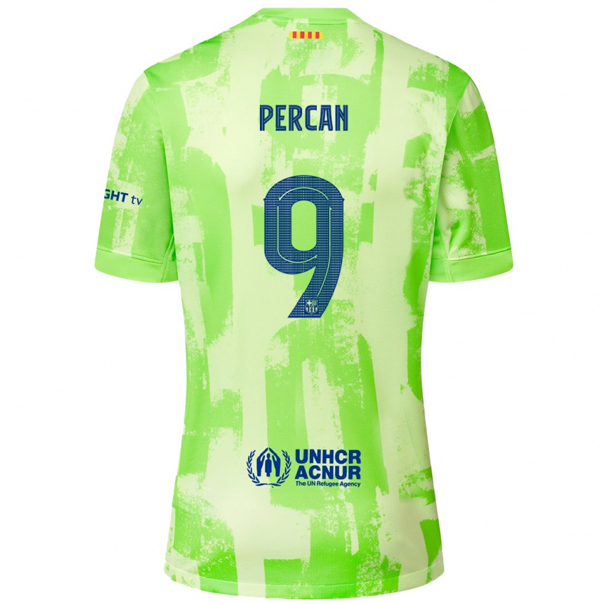 Kids Football Diego Percan #9 Lime Third Jersey 2024/25 T-Shirt