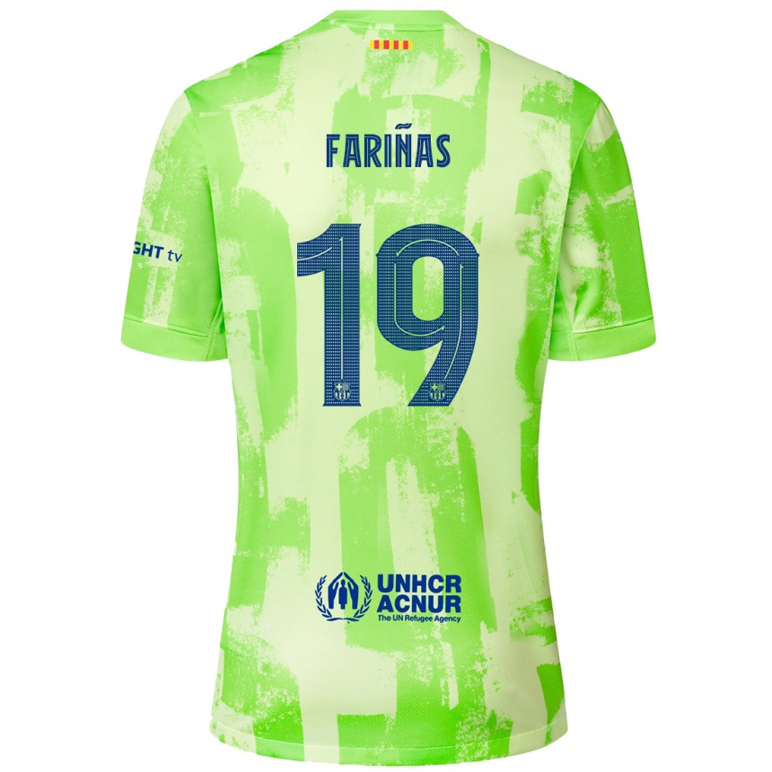 Kids Football Brian Fariñas #19 Lime Third Jersey 2024/25 T-Shirt