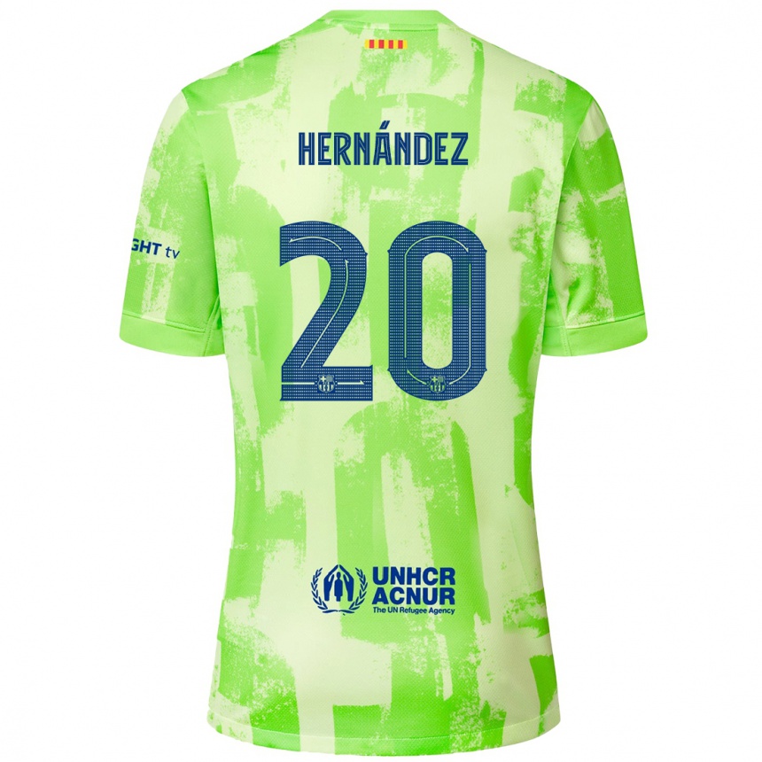 Kids Football Unai Hernández #20 Lime Third Jersey 2024/25 T-Shirt