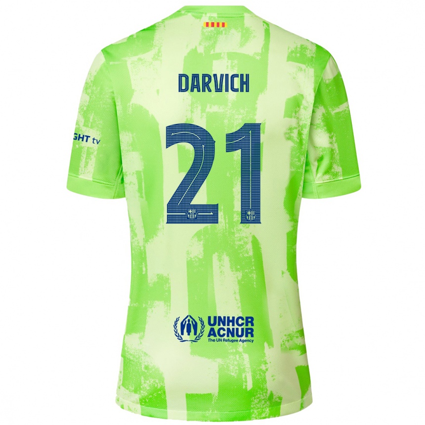 Kids Football Noah Darvich #21 Lime Third Jersey 2024/25 T-Shirt