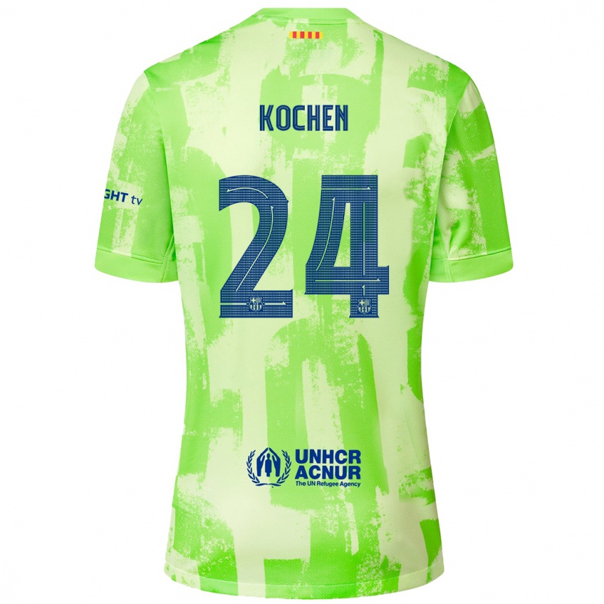 Kids Football Diego Kochen #24 Lime Third Jersey 2024/25 T-Shirt