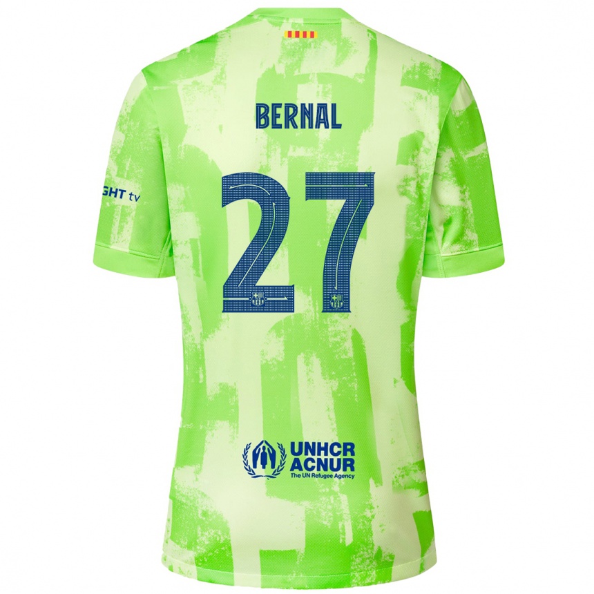 Kids Football Marc Bernal #27 Lime Third Jersey 2024/25 T-Shirt