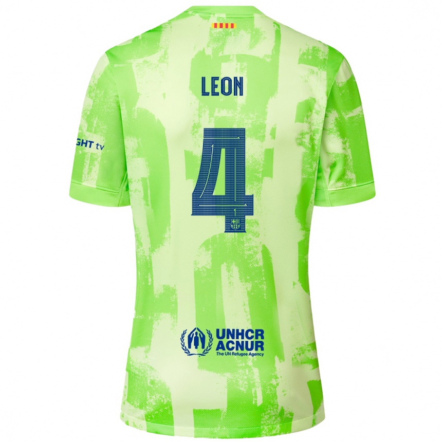 Kids Football Maria Pilar Leon #4 Lime Third Jersey 2024/25 T-Shirt