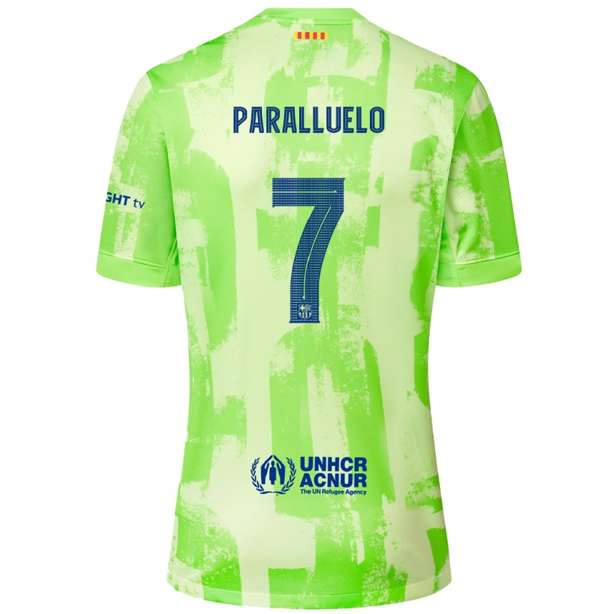 Kids Football Salma Paralluelo #7 Lime Third Jersey 2024/25 T-Shirt