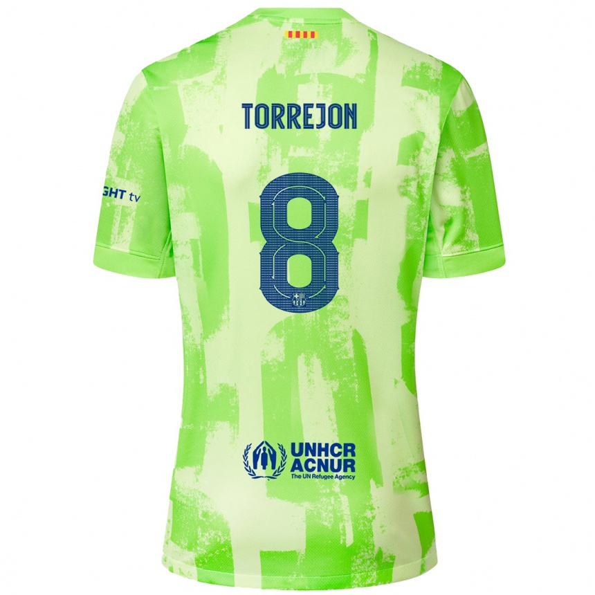 Kids Football Marta Torrejón #8 Lime Third Jersey 2024/25 T-Shirt