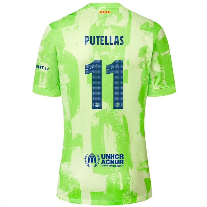 Kids Football Alexia Putellas #11 Lime Third Jersey 2024/25 T-Shirt