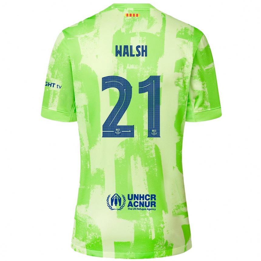 Kids Football Keira Walsh #21 Lime Third Jersey 2024/25 T-Shirt