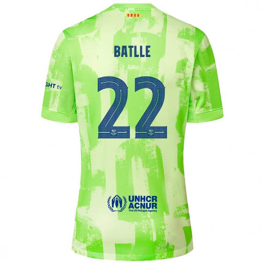 Kids Football Ona Batlle #22 Lime Third Jersey 2024/25 T-Shirt