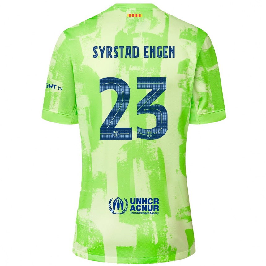 Kids Football Ingrid Syrstad Engen #23 Lime Third Jersey 2024/25 T-Shirt