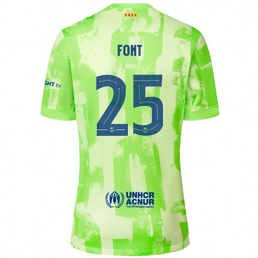 Kids Football Gemma Font #25 Lime Third Jersey 2024/25 T-Shirt