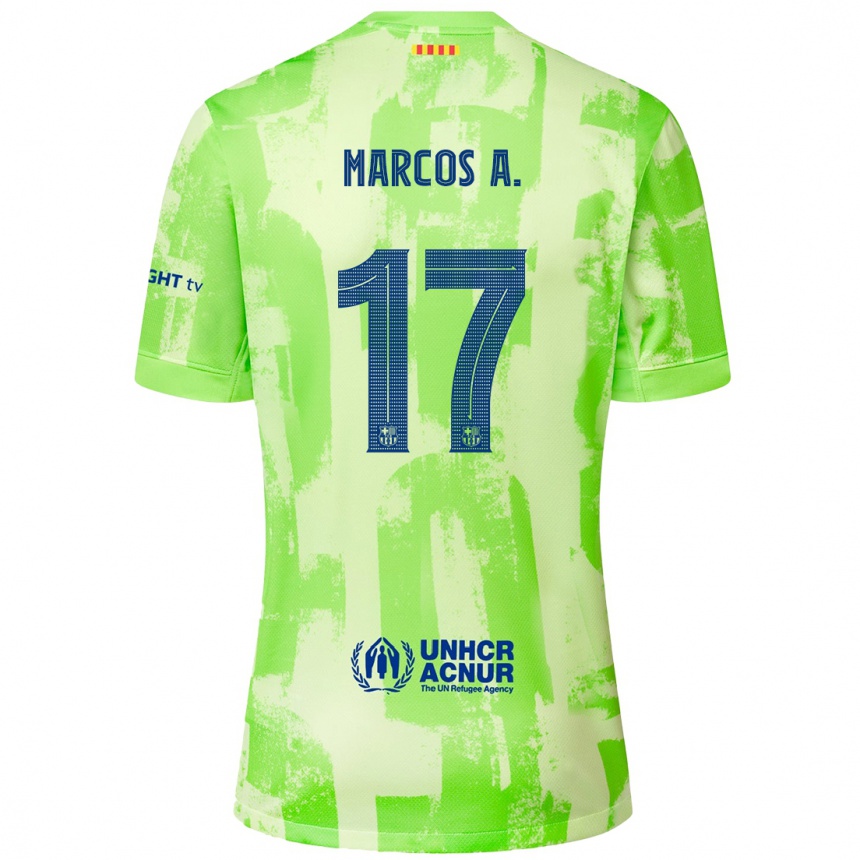 Kids Football Marcos Alonso #17 Lime Third Jersey 2024/25 T-Shirt