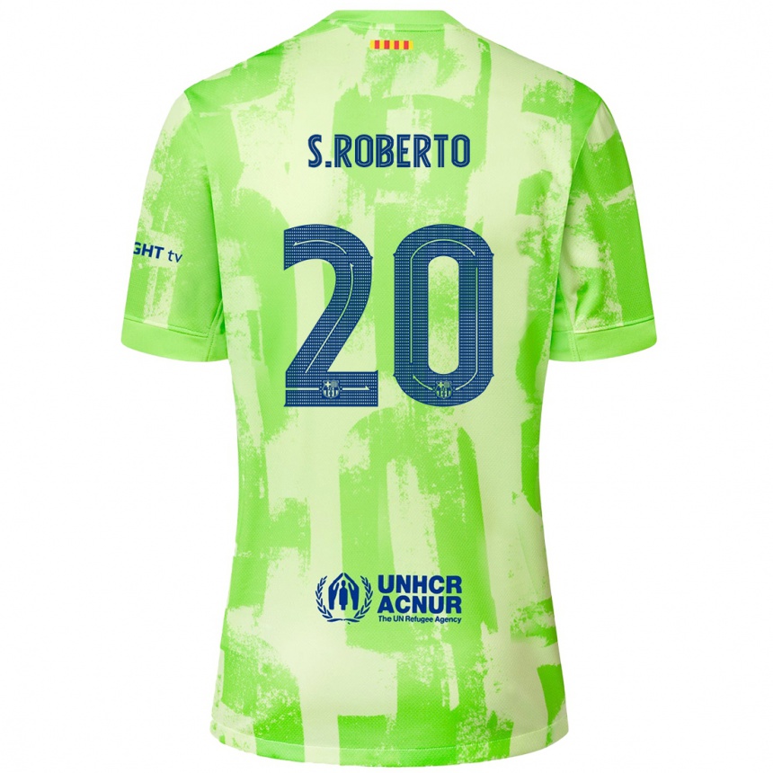 Kids Football Sergi Roberto #20 Lime Third Jersey 2024/25 T-Shirt