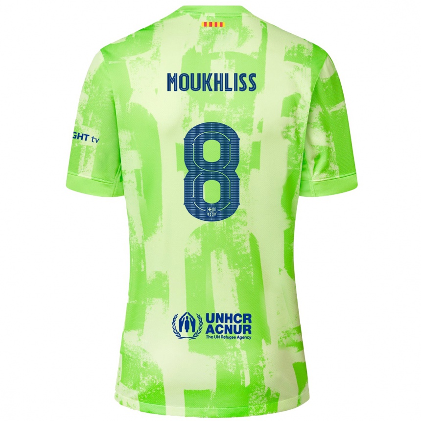 Kids Football Moha Moukhliss #8 Lime Third Jersey 2024/25 T-Shirt