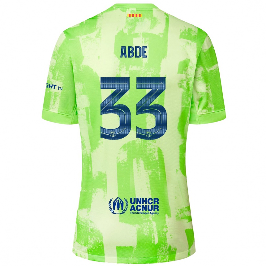 Kids Football Ez Abde #33 Lime Third Jersey 2024/25 T-Shirt