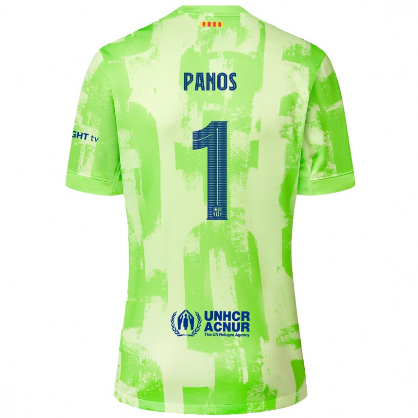 Kids Football Sandra Panos #1 Lime Third Jersey 2024/25 T-Shirt