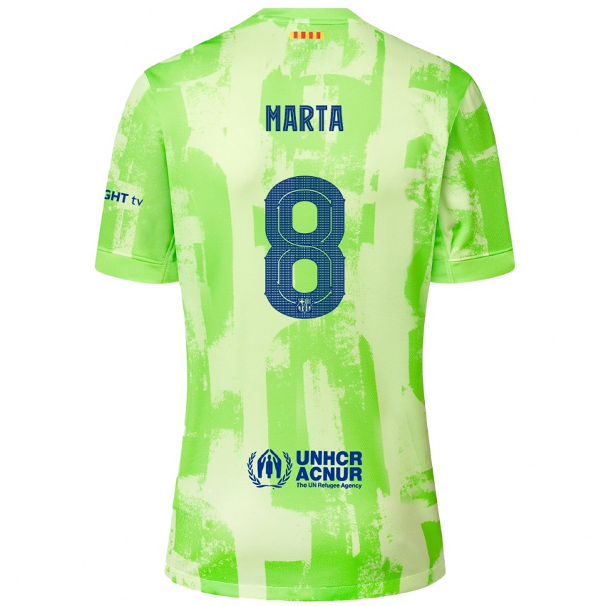 Kids Football Marta Torrejon #8 Lime Third Jersey 2024/25 T-Shirt