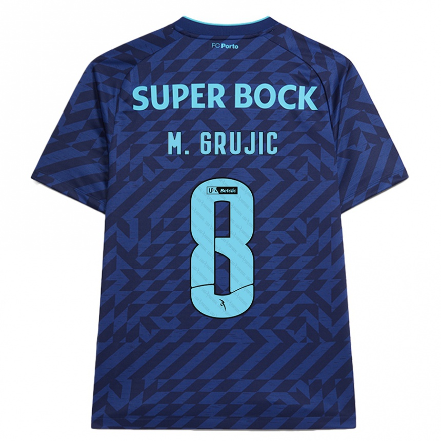 Kids Football Marko Grujic #8 Navy Blue Third Jersey 2024/25 T-Shirt