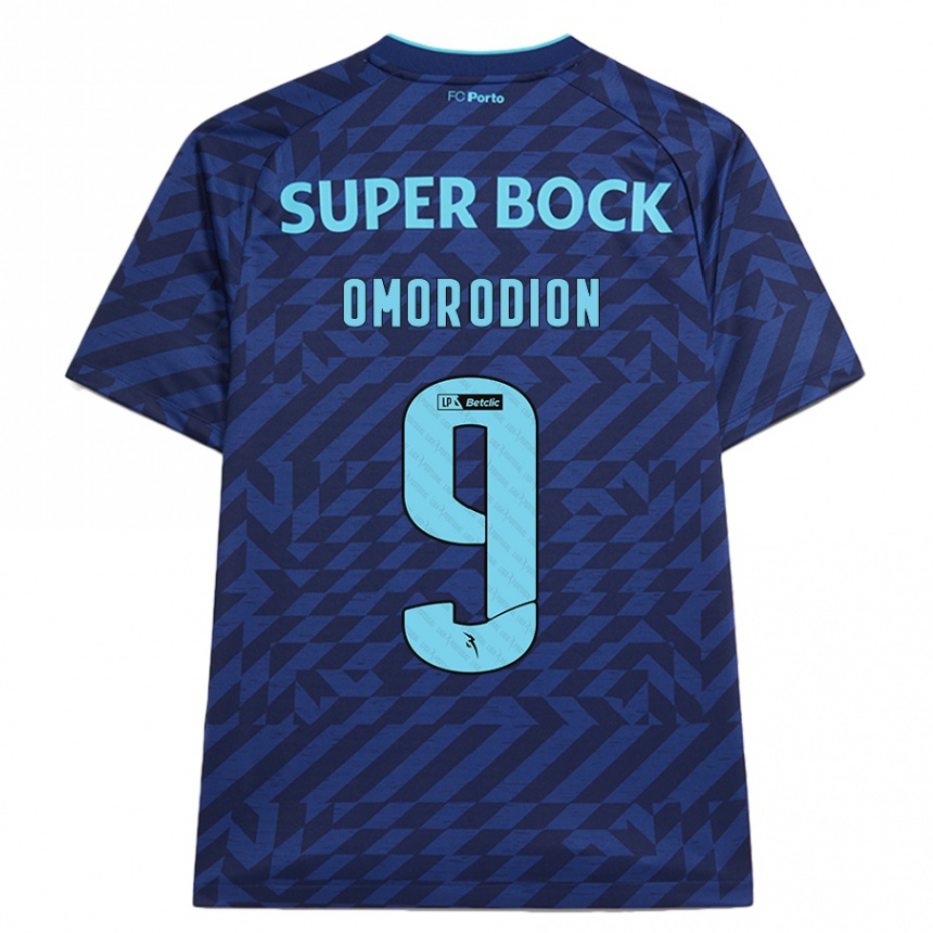 Kids Football Samu Omorodion #9 Navy Blue Third Jersey 2024/25 T-Shirt