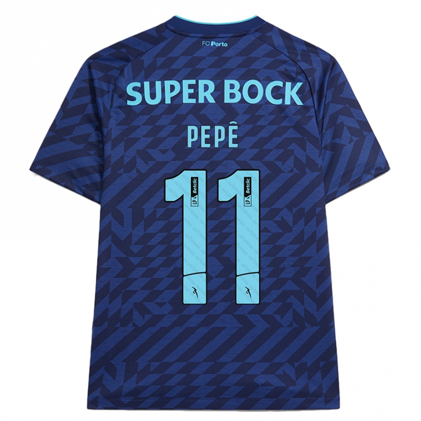 Kids Football Pepê #11 Navy Blue Third Jersey 2024/25 T-Shirt