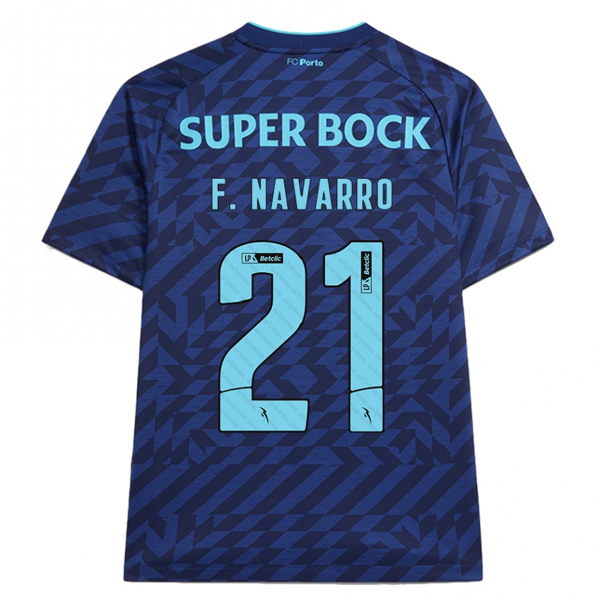 Kids Football Fran Navarro #21 Navy Blue Third Jersey 2024/25 T-Shirt