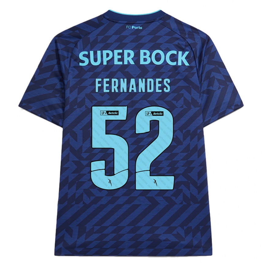 Kids Football Martim Fernandes #52 Navy Blue Third Jersey 2024/25 T-Shirt