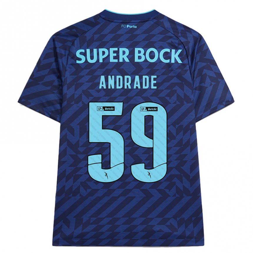 Kids Football Tiago Andrade #59 Navy Blue Third Jersey 2024/25 T-Shirt